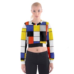 Composition A By Piet Mondrian Cropped Sweatshirt by impacteesstreetweareight