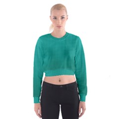 Metallic Mesh Screen 2-blue Cropped Sweatshirt by impacteesstreetweareight