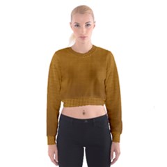 Metallic Mesh Screen 2-gold Cropped Sweatshirt by impacteesstreetweareight