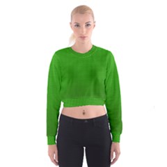 Metallic Mesh Screen 2-green Cropped Sweatshirt by impacteesstreetweareight