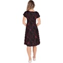 Pink Abstract Flowers With Splashes On A Dark Background  Abstract Print Classic Short Sleeve Dress View4