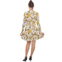 Yellow Juicy Pears And Apricots Long Sleeve Panel Dress View2