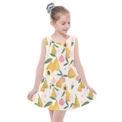 Yellow Juicy Pears And Apricots Kids  Summer Dress by SychEva