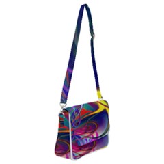 Colorful Rainbow Modern Paint Pattern 13 Shoulder Bag With Back Zipper by DinkovaArt