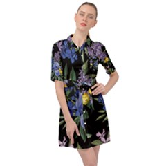 Floral Belted Shirt Dress by Sparkle