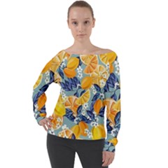 Floral Off Shoulder Long Sleeve Velour Top by Sparkle