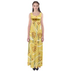 Folk Flowers Pattern  Empire Waist Maxi Dress by Eskimos