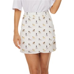 Funny Pugs Mini Front Wrap Skirt by SychEva