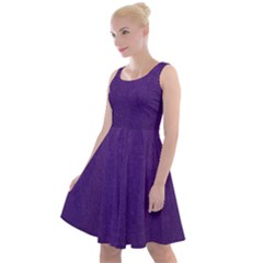 Leather Smooth 18-purple Knee Length Skater Dress by skindeep