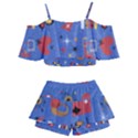 Blue 50s Kids  Off Shoulder Skirt Bikini View2