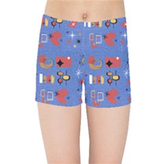 Blue 50s Kids  Sports Shorts by NerdySparkleGoth