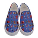 Blue 50s Women s Canvas Slip Ons View1