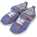 Blue 50s Kids  Velcro Strap Shoes View2