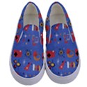 Blue 50s Kids  Canvas Slip Ons View1