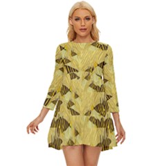 Sailfin Tang Abstract Long Sleeve Babydoll Dress by SeaworthyClothing