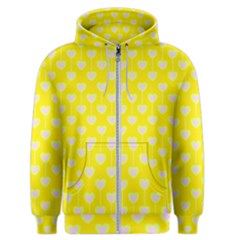 Purple Hearts On Yellow Background Men s Zipper Hoodie by SychEva