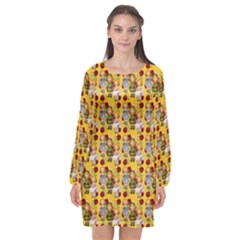 Dindollyellow Long Sleeve Chiffon Shift Dress  by snowwhitegirl