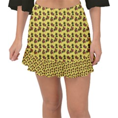 Cute Deer Pattern Yellow Fishtail Mini Chiffon Skirt by snowwhitegirl