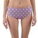 Yellow Hearts On A Light Purple Background Reversible Mid-Waist Bikini Bottoms View3