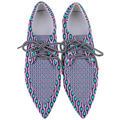 Blue Circles On Purple Background Geometric Ornament Pointed Oxford Shoes by SychEva