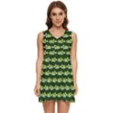 Green Puffer Tiered Sleeveless Mini Dress View1