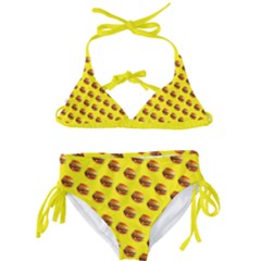 Vector Burgers, Fast Food Sandwitch Pattern At Yellow Kids  Classic Bikini Set by Casemiro