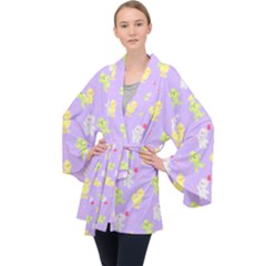 My Adventure Pastel Long Sleeve Velvet Kimono  by thePastelAbomination