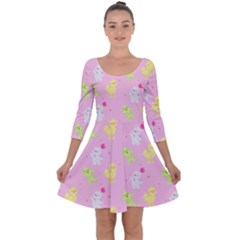 Pastel Adventure Quarter Sleeve Skater Dress by thePastelAbomination