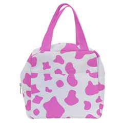 Pink Cow Spots, Large Version, Animal Fur Print In Pastel Colors Boxy Hand Bag by Casemiro