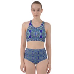 Mid Century Modded Blue Racer Back Bikini Set by themeaniestore