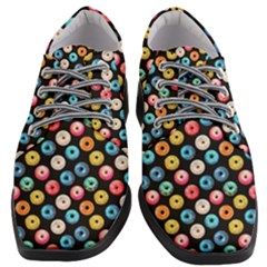 Multicolored Donuts On A Black Background Women Heeled Oxford Shoes by SychEva