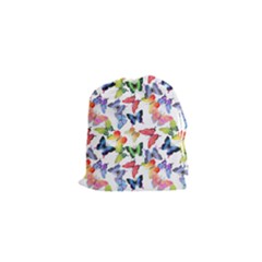 Bright Butterflies Circle In The Air Drawstring Pouch (xs) by SychEva