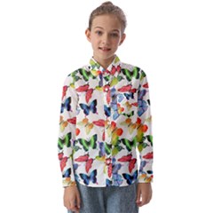 Bright Butterflies Circle In The Air Kids  Long Sleeve Shirt by SychEva