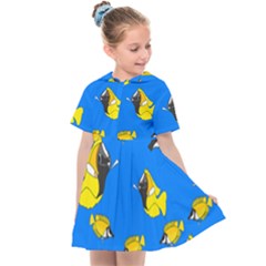 A School Of Foxface Butterfly Fish Kids  Sailor Dress by SeaworthyClothing