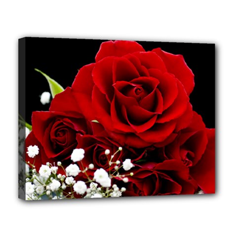 Bouquet Of Red Roses Canvas 14  X 11  (framed) by JeanKellyPhoto