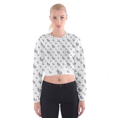 Grey Unicorn Sketchy Style Motif Drawing Pattern Cropped Sweatshirt by dflcprintsclothing