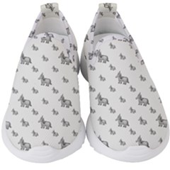 Grey Unicorn Sketchy Style Motif Drawing Pattern Kids  Slip On Sneakers by dflcprintsclothing