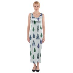 Coniferous Forest Fitted Maxi Dress by SychEva