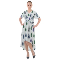 Coniferous Forest Front Wrap High Low Dress by SychEva