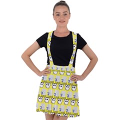 Cartoon Pattern Velvet Suspender Skater Skirt by Sparkle