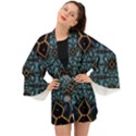 Blue pattern Long Sleeve Kimono View1