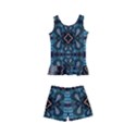 Blue pattern Kids  Boyleg Swimsuit View1