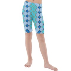 Turquoise Kids  Mid Length Swim Shorts by Dazzleway