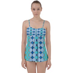 Turquoise Babydoll Tankini Set by Dazzleway