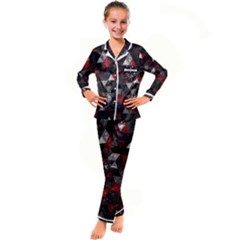 Gothic Peppermint Kid s Satin Long Sleeve Pajamas Set by MRNStudios