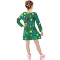 Krampus and Brat Green Kids  Long Sleeve Velvet Dress View2