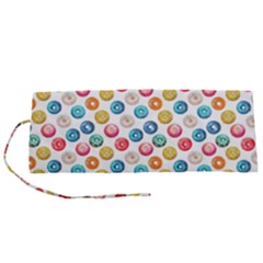 Multicolored Sweet Donuts Roll Up Canvas Pencil Holder (s) by SychEva