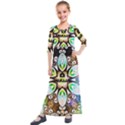 375 Chroma Digital Art Custom Kids  Quarter Sleeve Maxi Dress View1