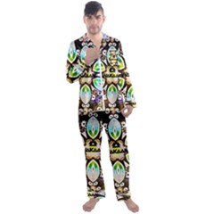 375 Chroma Digital Art Custom Men s Long Sleeve Satin Pajamas Set by Drippycreamart