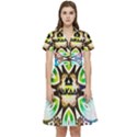 375 Chroma Digital Art Custom Short Sleeve Waist Detail Dress View1